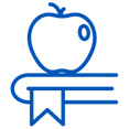 apple on top of schoolbooks